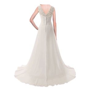 Wedding Dress 20W A-Line Double V-Neck